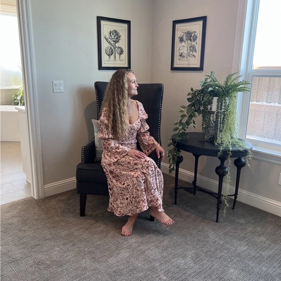 Amur Filipa Dress Size 2 New With Tags Blush Wildflowers MIDI Length Spring - Picture 13 of 15